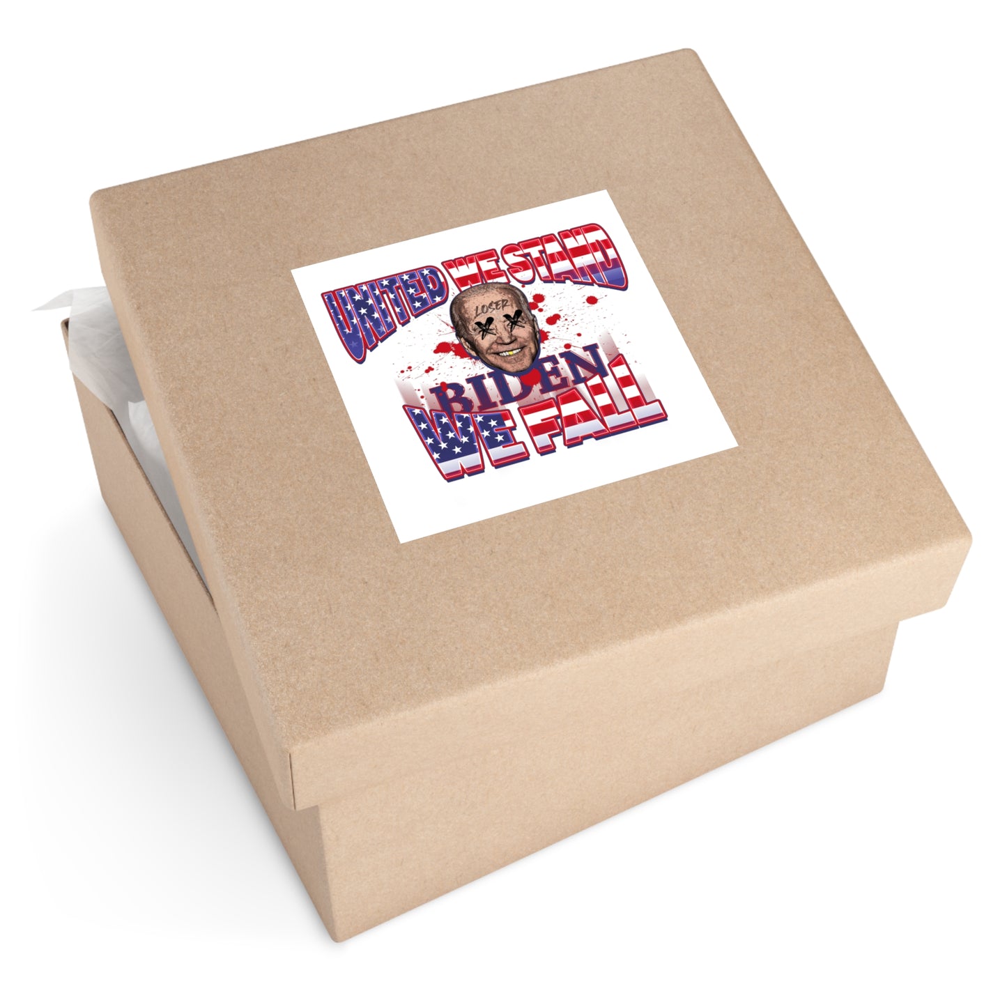Biden we fall Square Vinyl Stickers