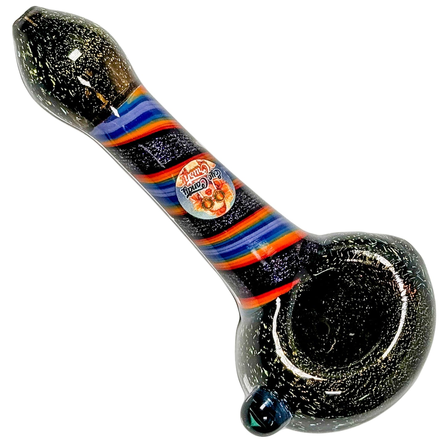 Crush Eye Candy Dichroic Glass Hand Pipe - Rainbow & Vibrant Colors, 4.5"