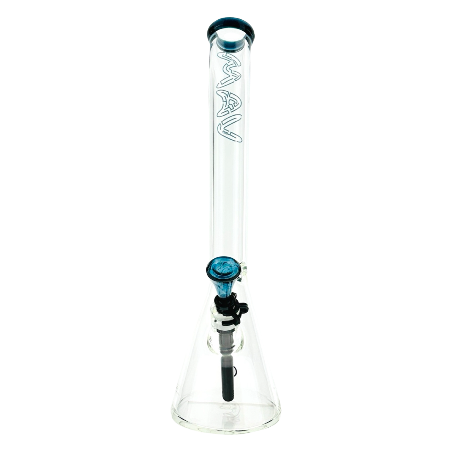 18" x 9MM Bent Neck Beaker Bong MAV Maze Accented