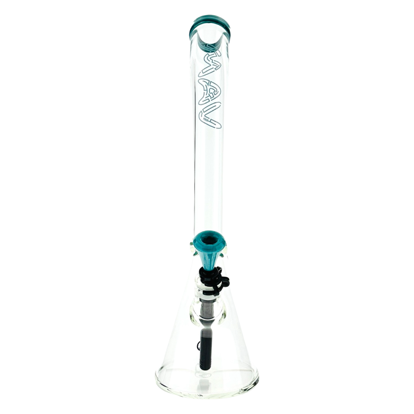 18" x 9MM Bent Neck Beaker Bong MAV Maze Accented