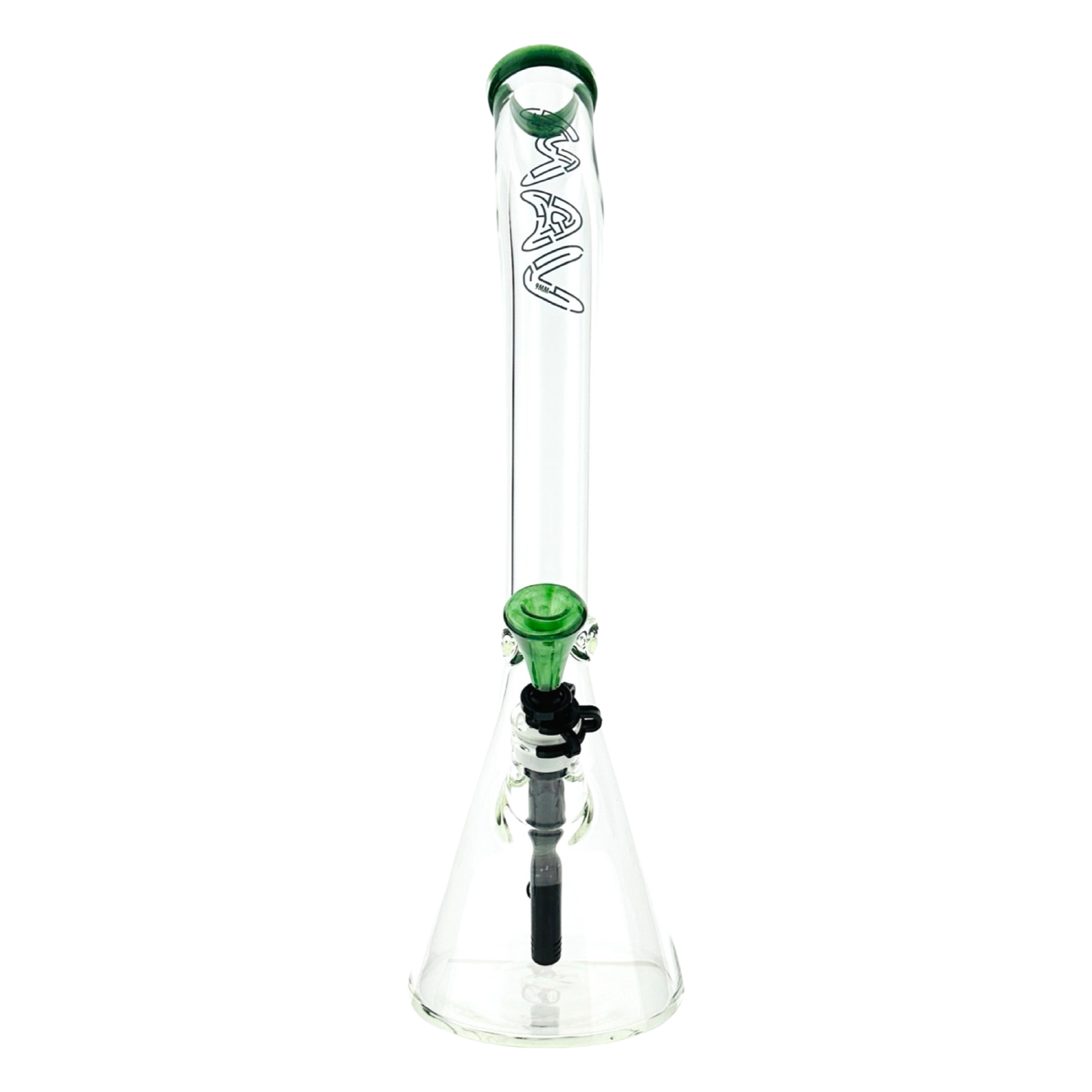 18" x 9MM Bent Neck Beaker Bong MAV Maze Accented