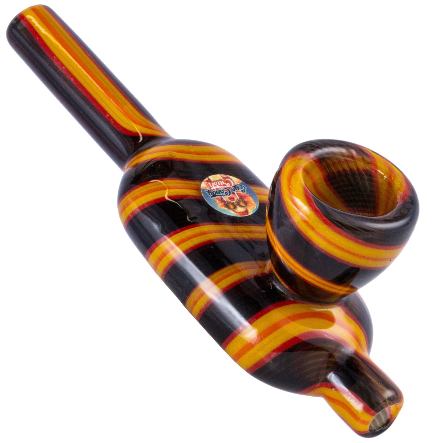 Crush Eye Candy Flat Belly Steam Rollers - Vibrant Borosilicate Hand Pipes