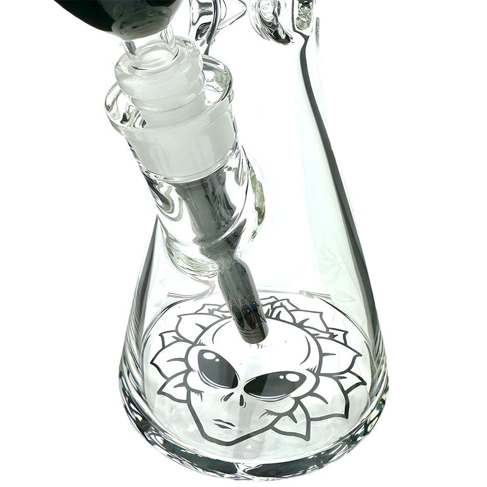 12" AFM Glass Chubbi Beaker Clear Colored Lip Beaker Bong Bundle