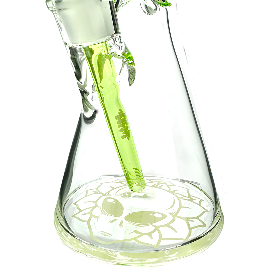 12" AFM Glass Chubbi Beaker Clear Colored Lip Beaker Bong Bundle