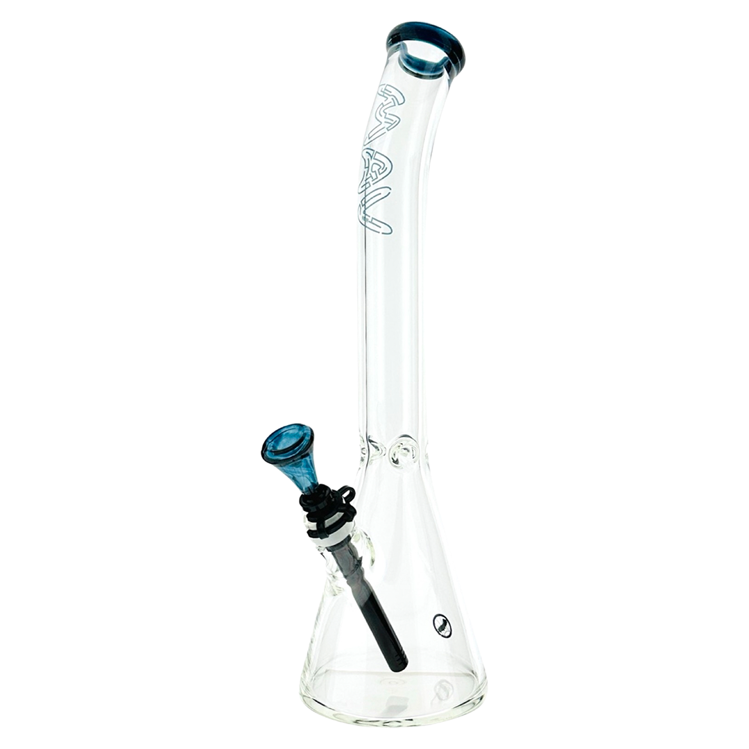 18" x 9MM Bent Neck Beaker Bong MAV Maze Accented