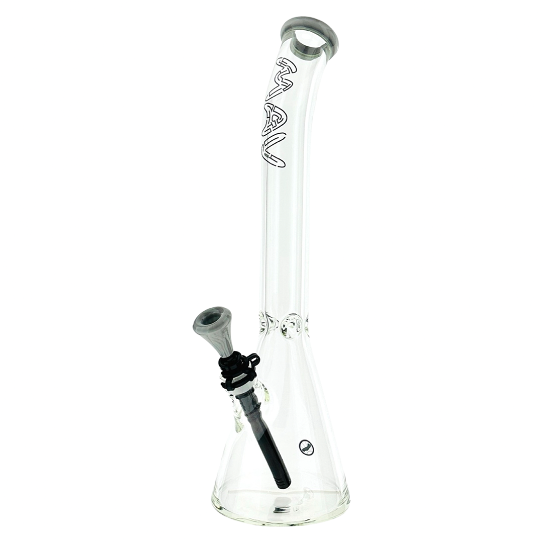 18" x 9MM Bent Neck Beaker Bong MAV Maze Accented