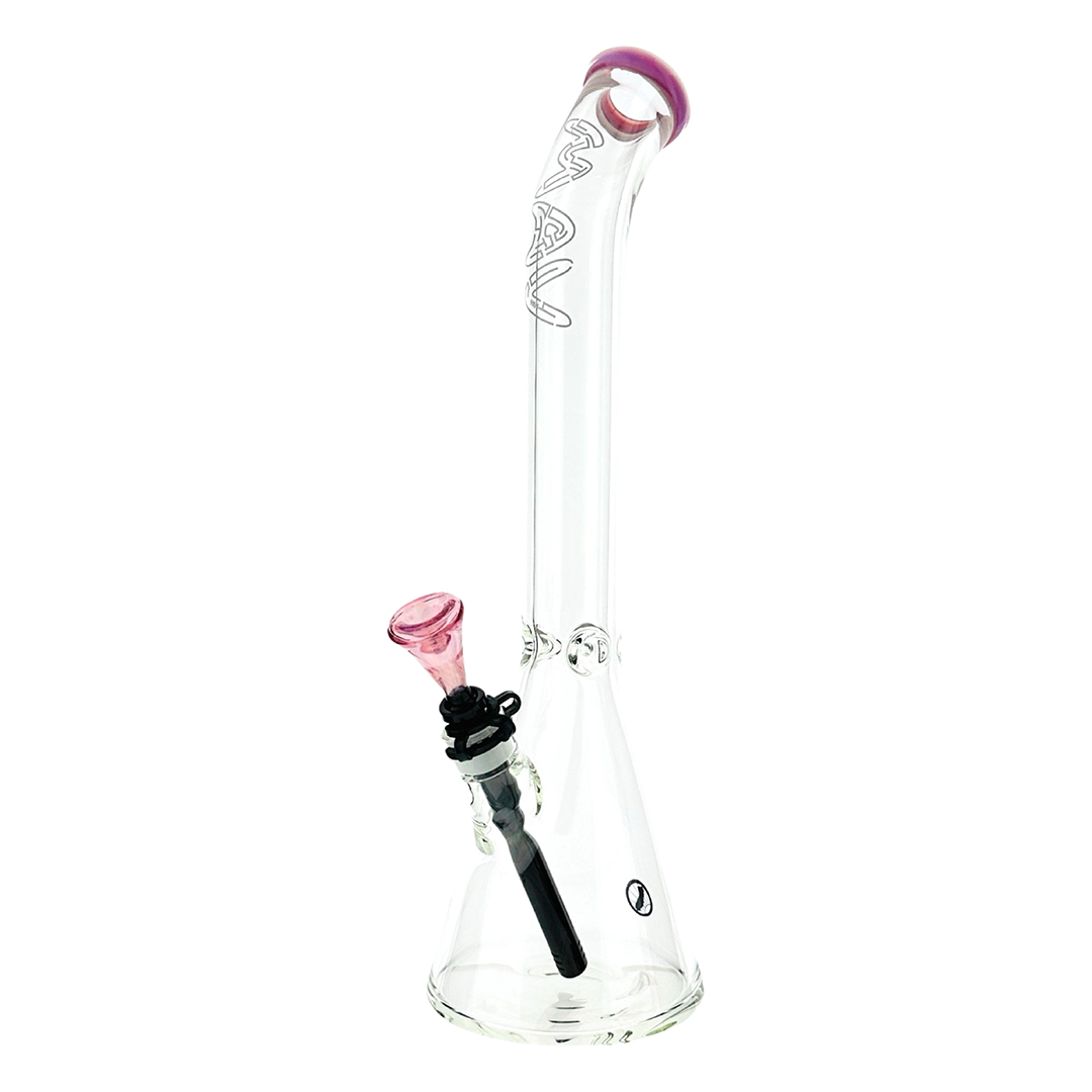 18" x 9MM Bent Neck Beaker Bong MAV Maze Accented