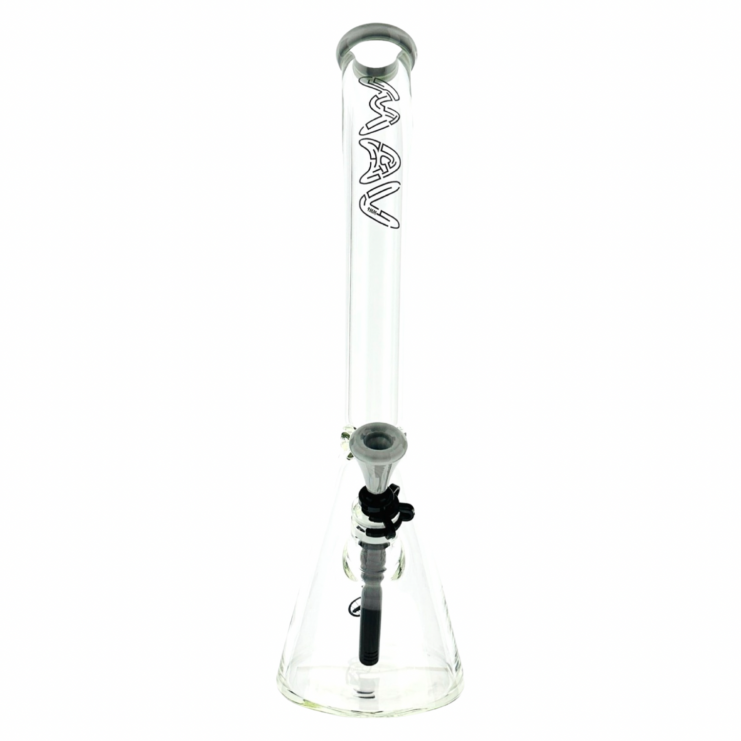 18" x 9MM Bent Neck Beaker Bong MAV Maze Accented
