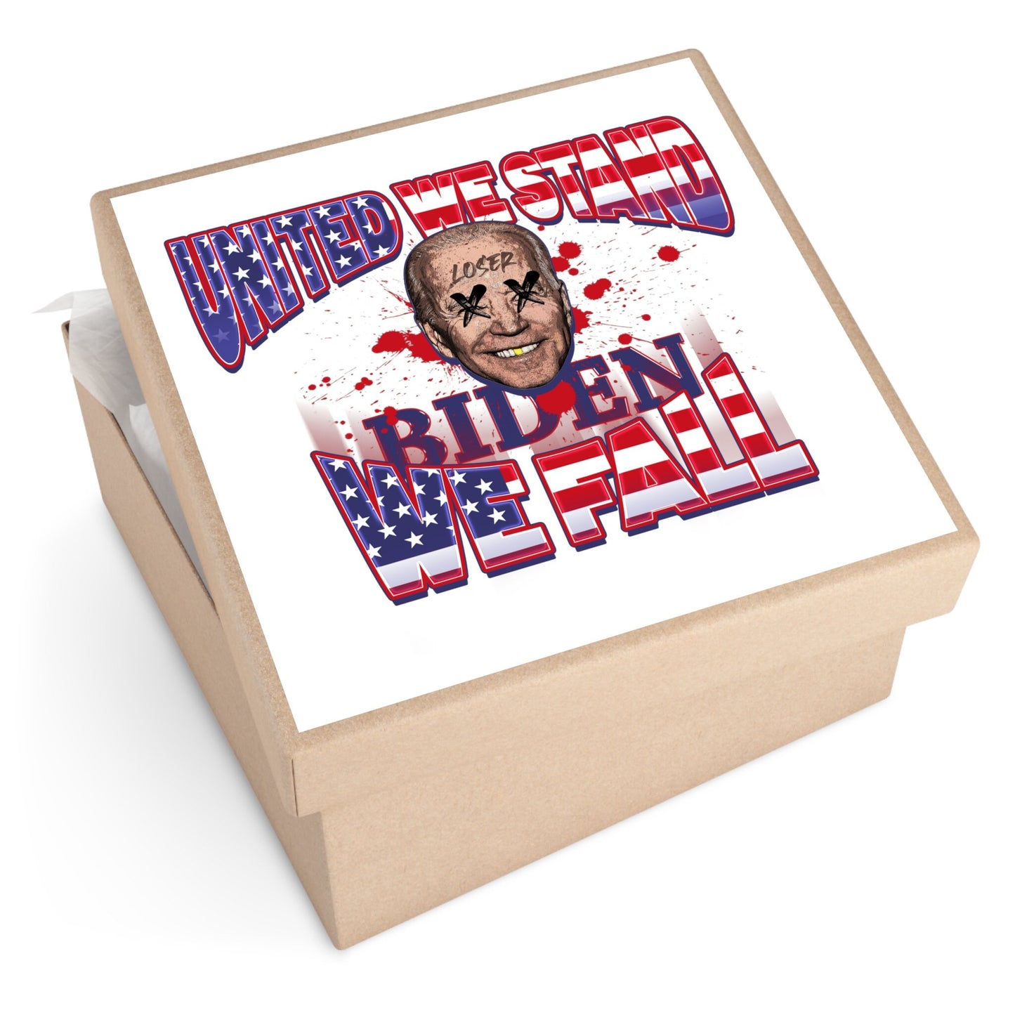 Biden we fall Square Vinyl Stickers