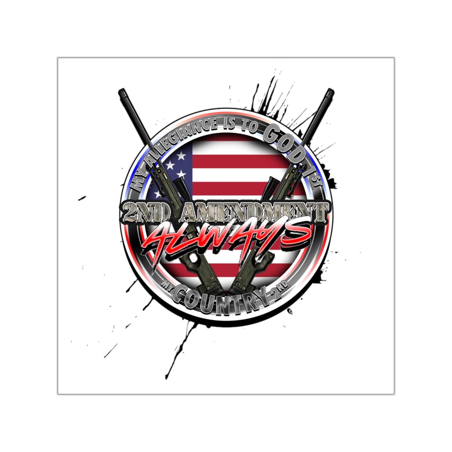 2nd Amendment Square Vinyl Stickers