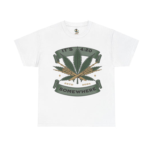 It's 4:20 Somewhere Unisex Cotton Tee | Cannabis Culture Shirt |
