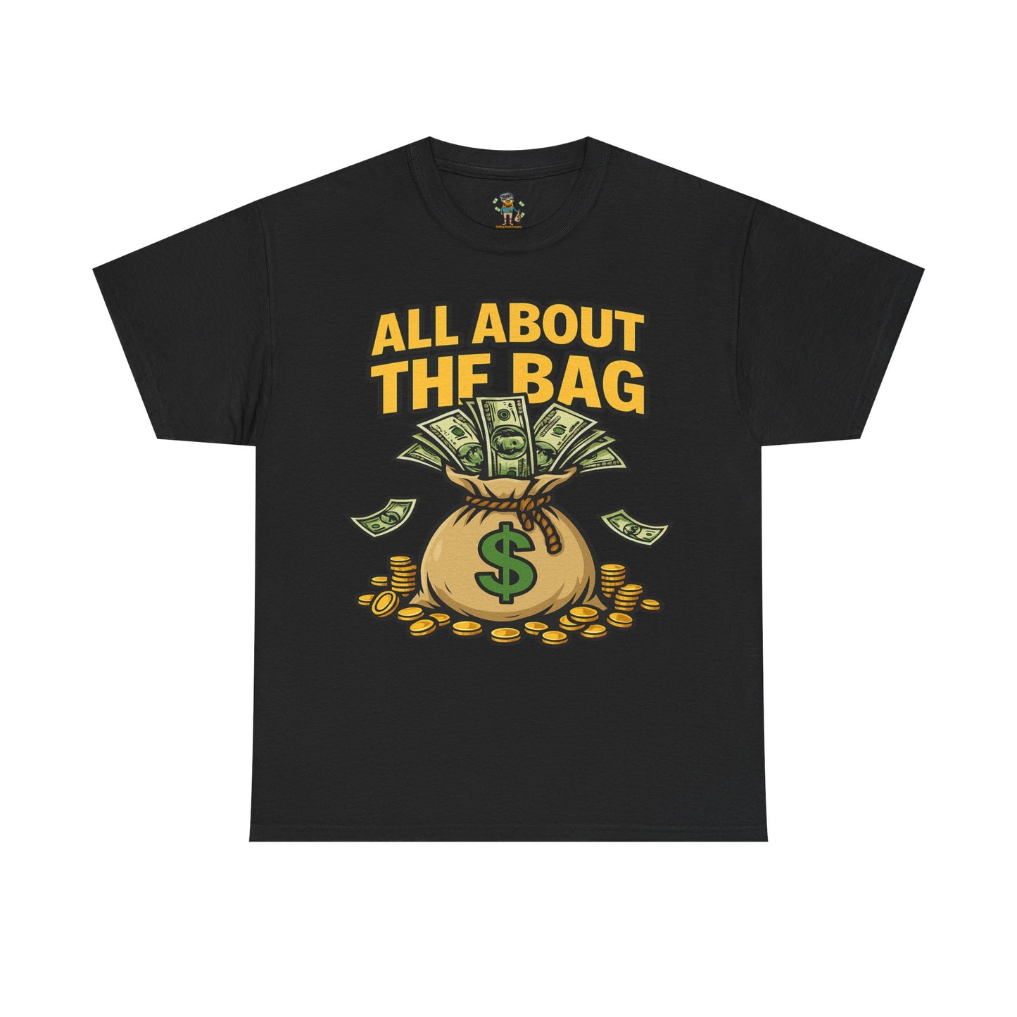 All About The Bag Money Tee — Graphic Money Bag T-Shirt
