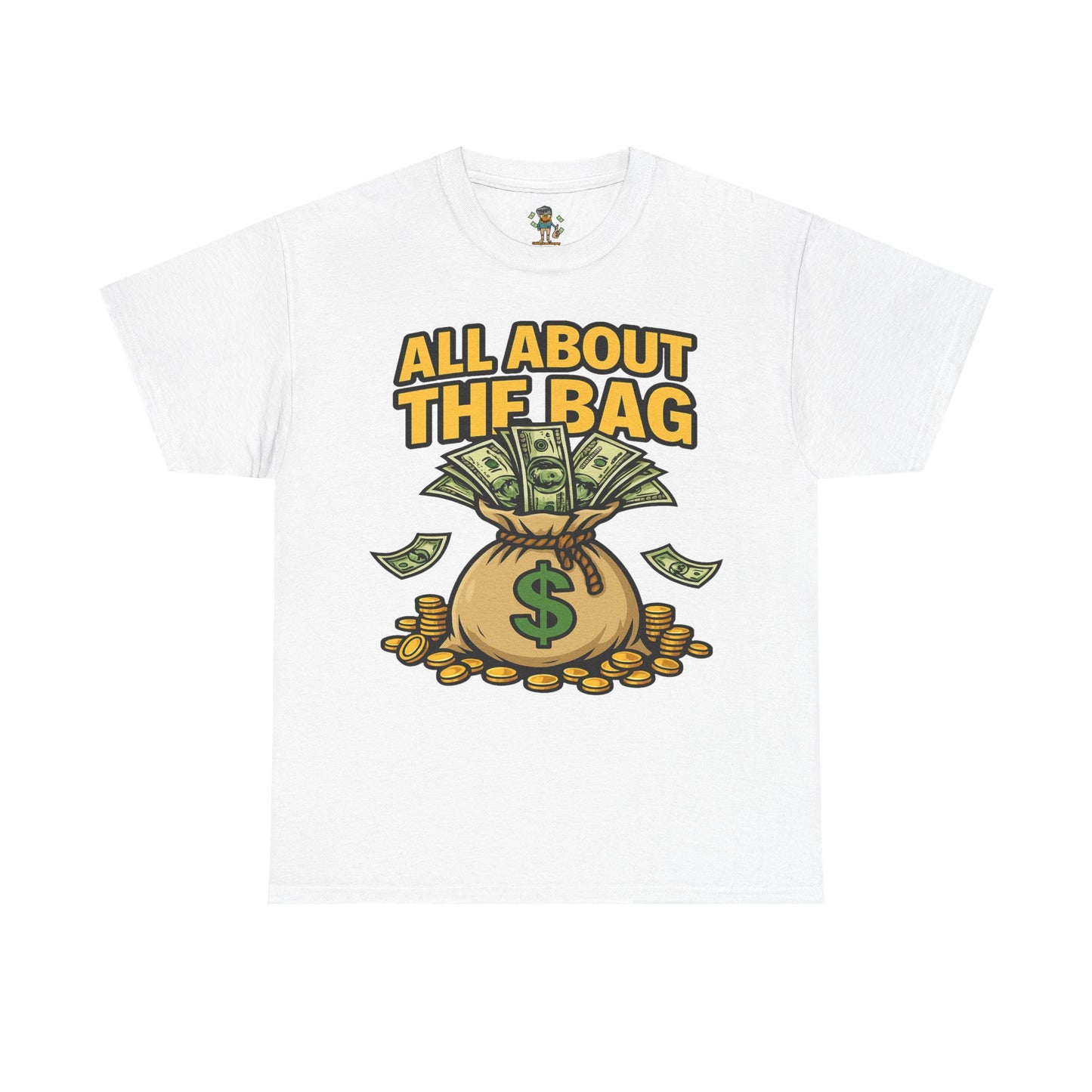 All About The Bag Money Tee — Graphic Money Bag T-Shirt