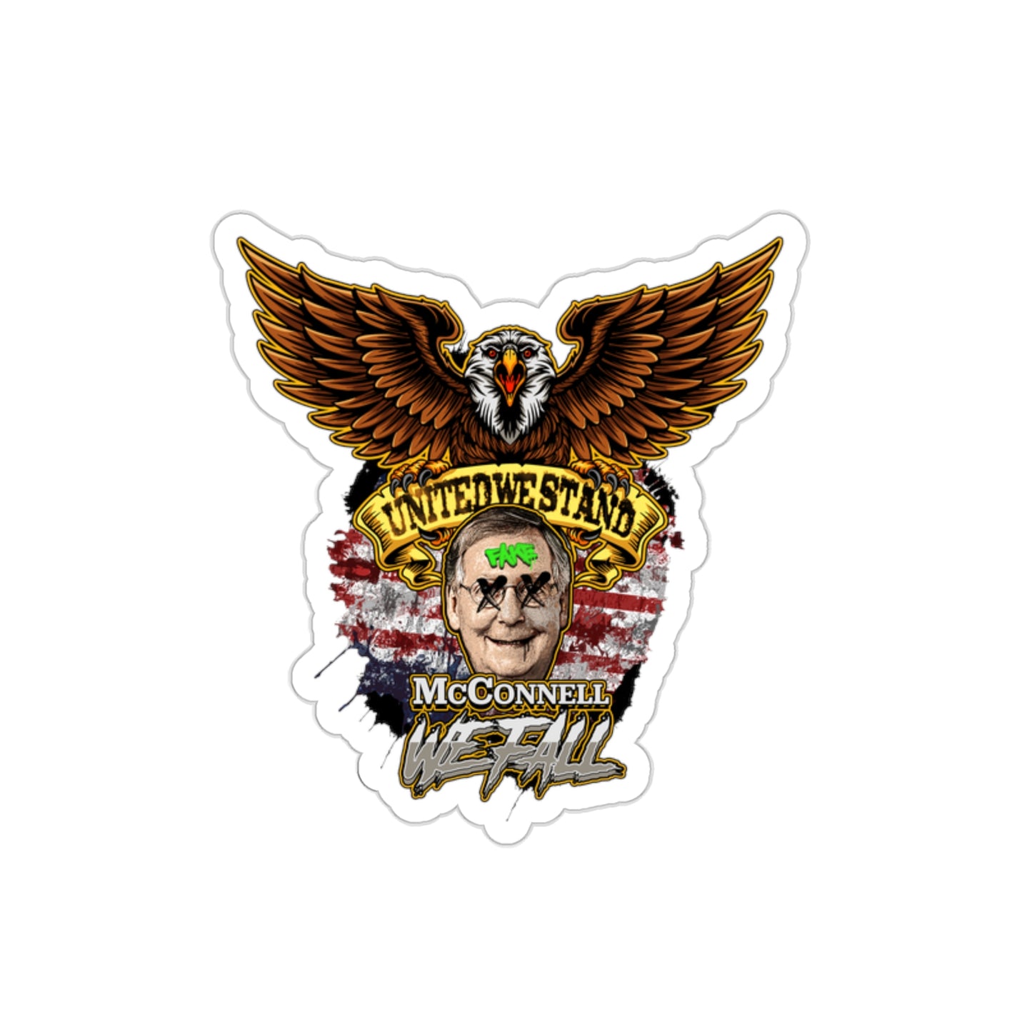 McConnel we fall Die-Cut Stickers