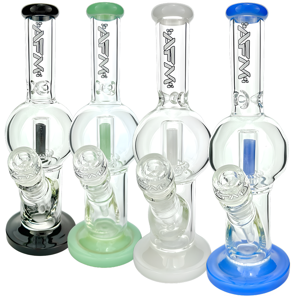 10" AFM Bubble Glass Straight Tube Bong