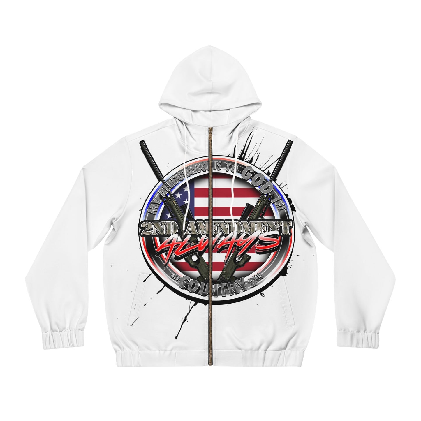 Men's Full-Zip Hoodie (AOP) my allegiance to god 1st my country 2nd